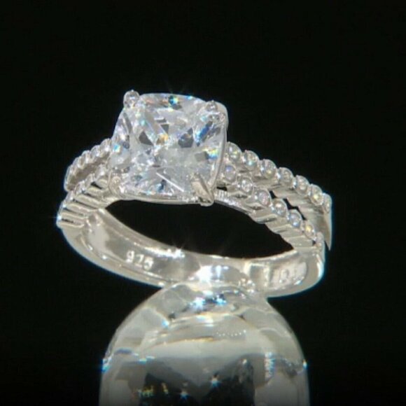 White Cubic Zirconia Rhodium Over Sterling Silver Ring 4.25ctw Size 8 - Picture 6 of 8